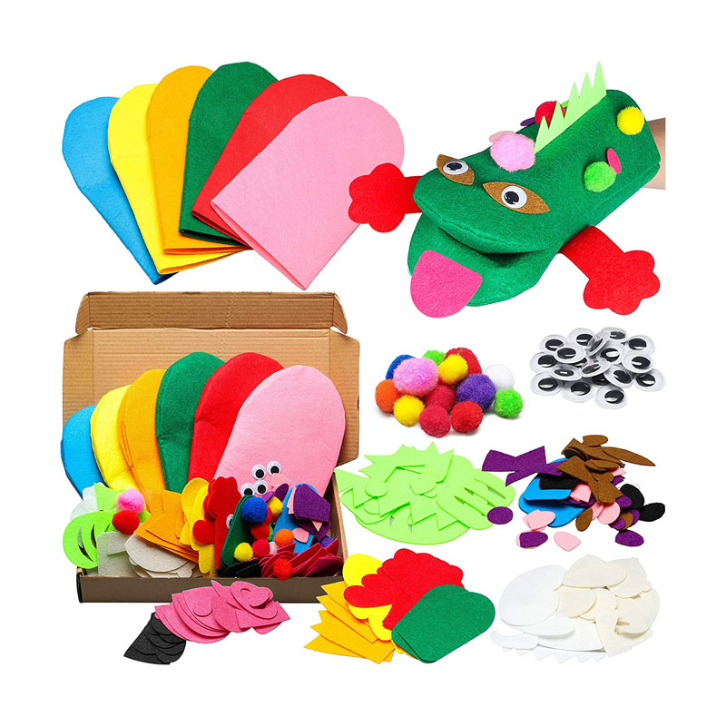 6Pcs Hand Puppet Making Kit Kids DIY කලා අත්කම්